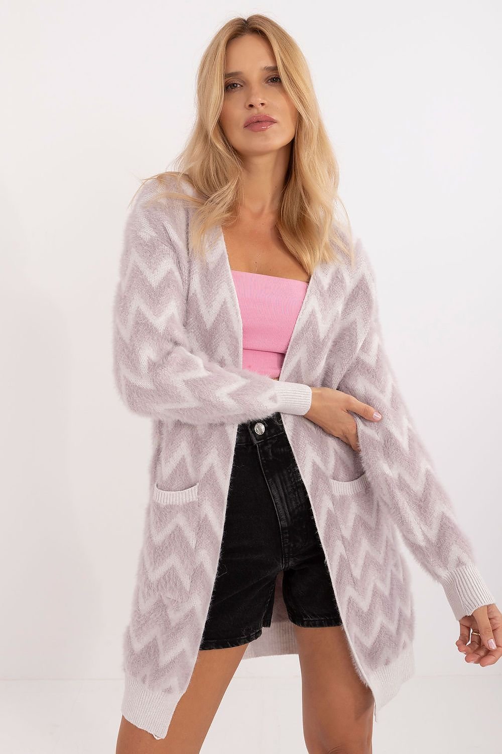 Women's Soft Knit Button-Up Cardigan with Pockets