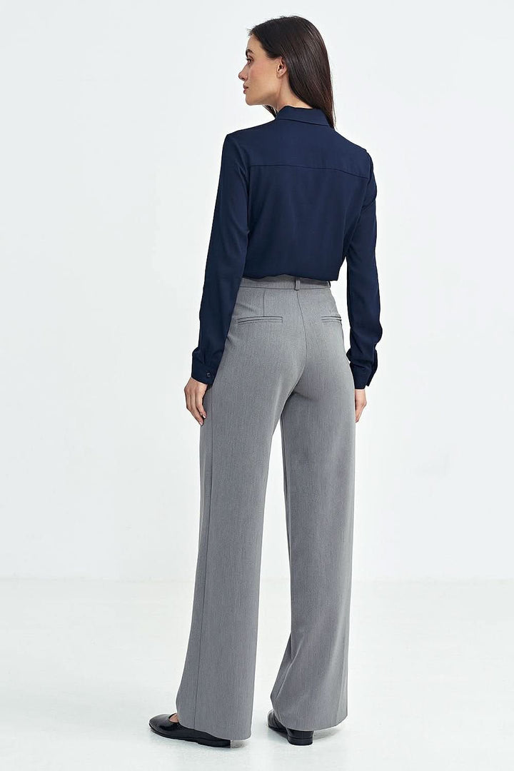 Relaxed Fit Pants with Tennis Stripes and Decorative Pleats - Ludowika 