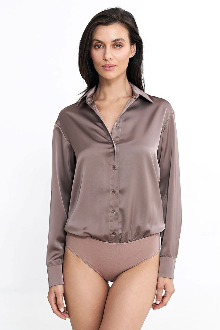 Satin-Effect Shapewear Bodysuit with Perfect Fit and Modern Elegance - Ludowika 