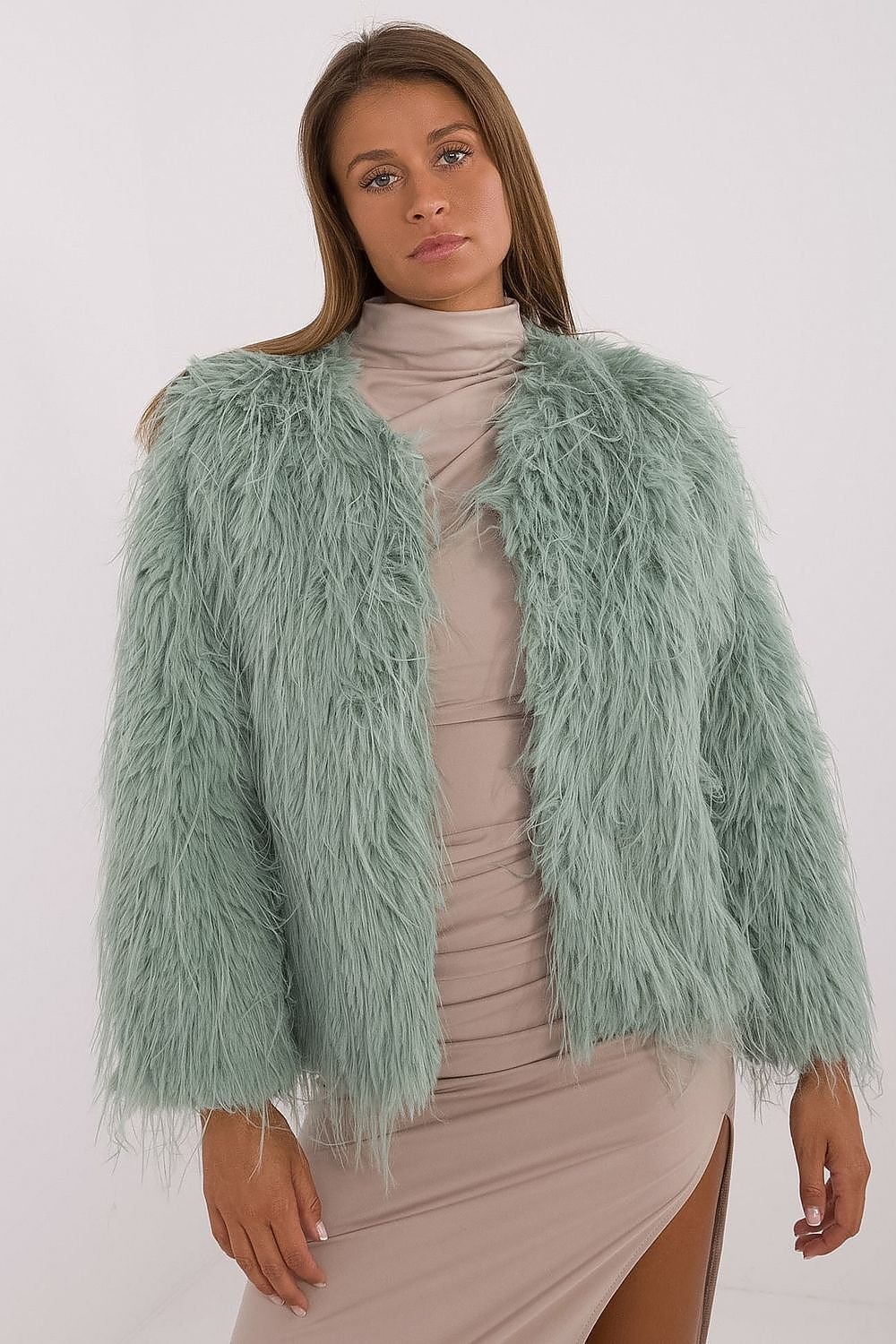 Elegant Transitional Jacket with Furry Finish