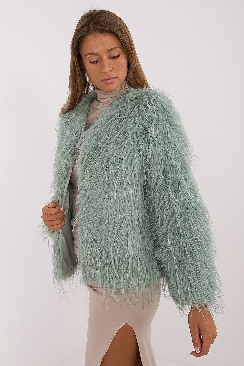 Elegant Transitional Jacket with Furry Finish