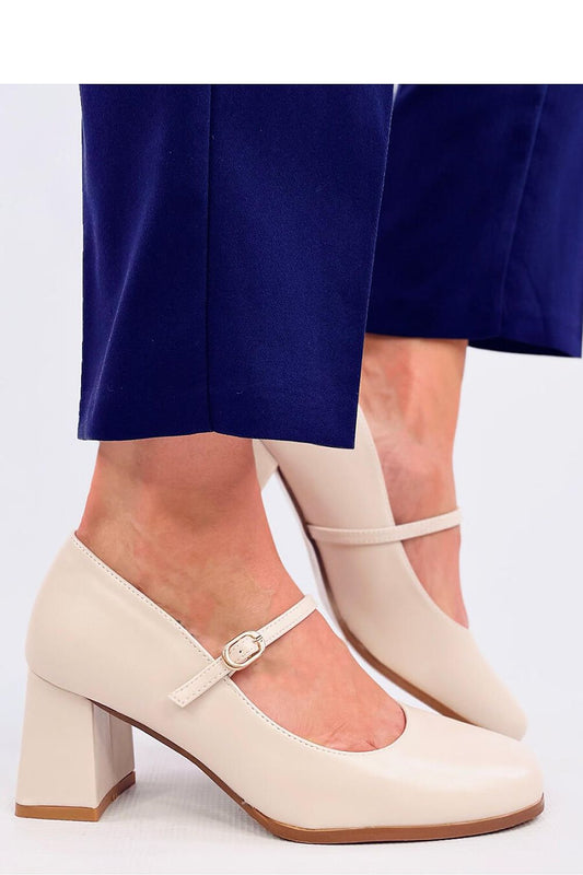 Women's Mary Jane Pumps on 7 cm Post Heel in Eco-Friendly Leather