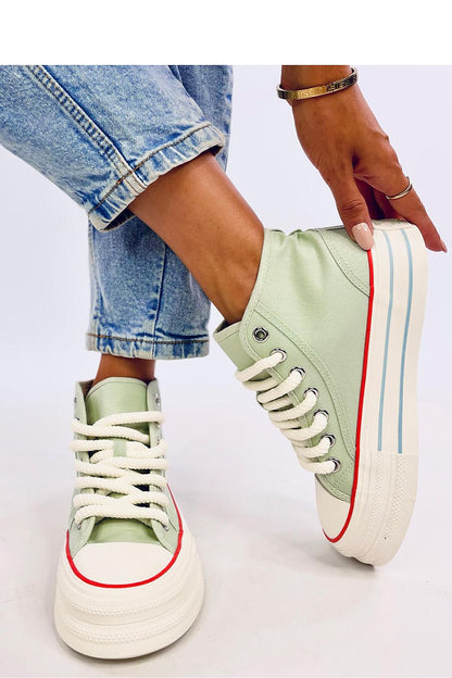 Eye-catching green women's ankle sneakers on a platform with thick laces and a high sole. Made from fabric for both outer and inner materials, these sneakers combine comfort and style. Perfect for those looking to make a bold, fashionable statement.






