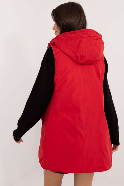 Double-Sided Quilted Vest with Hood