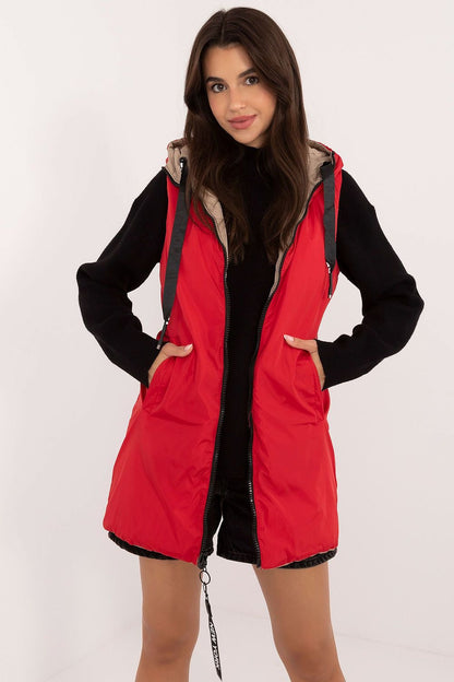 Double-Sided Quilted Vest with Hood