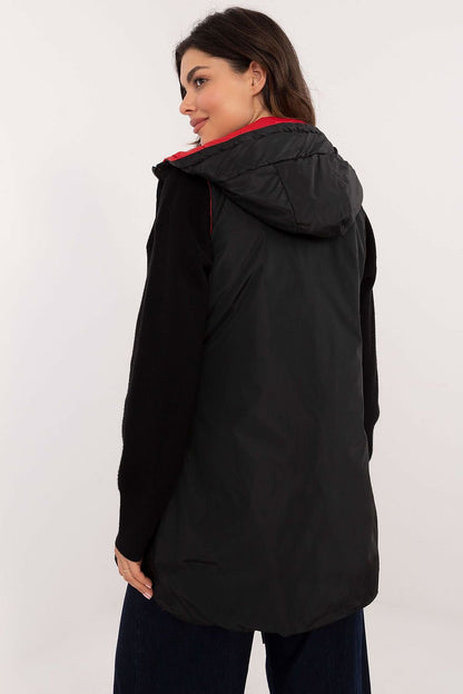 Double-Sided Quilted Vest with Hood