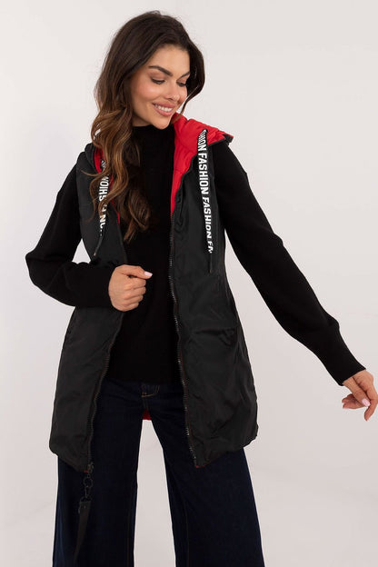 Double-Sided Quilted Vest with Hood