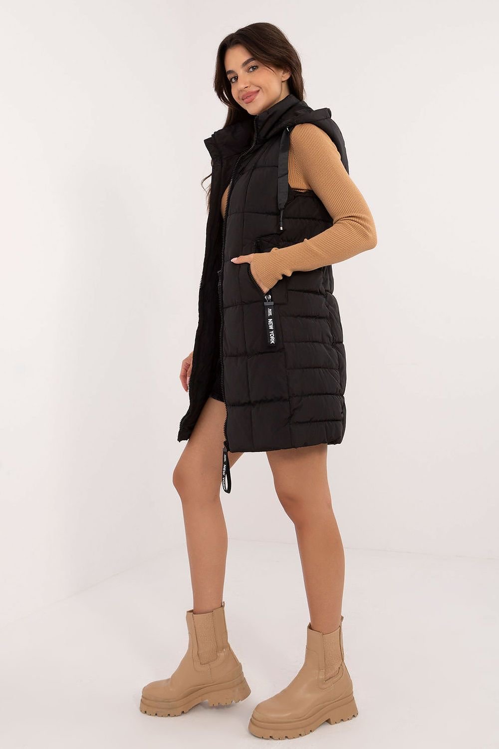 Quilted Zippered Vest for Women