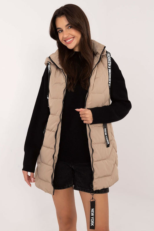 Quilted Zippered Vest with Hood