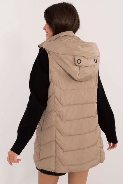 Quilted Zippered Vest with Hood