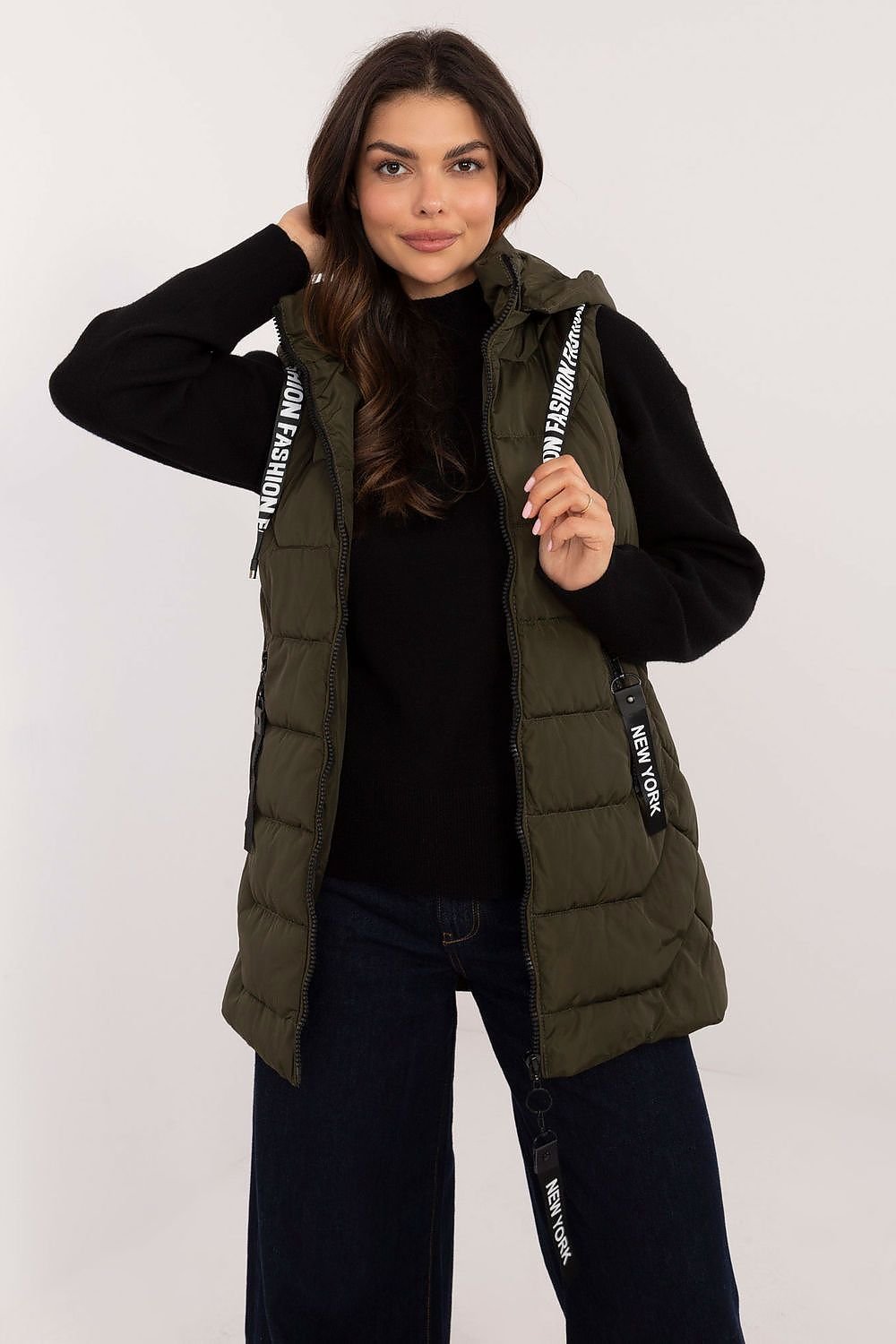 Quilted Zippered Vest with Hood