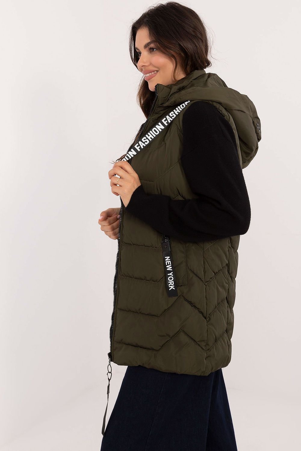 Quilted Zippered Vest with Hood