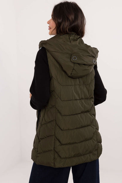 Quilted Zippered Vest with Hood