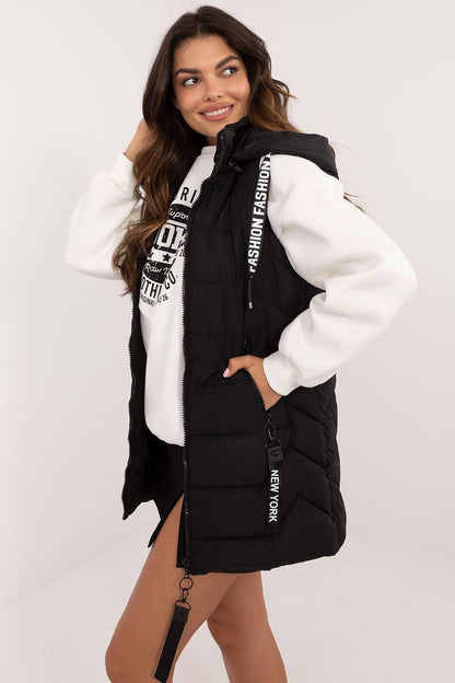 Quilted Zippered Vest with Hood