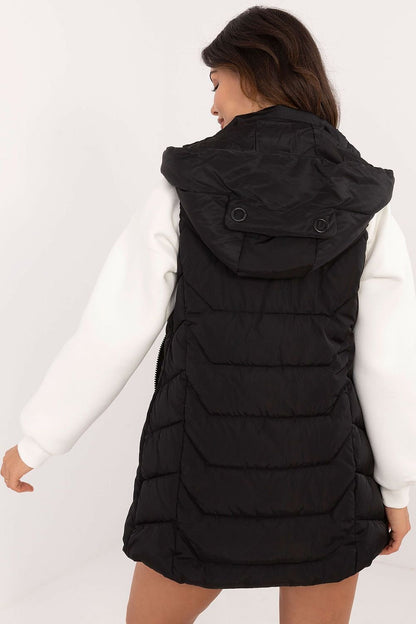 Quilted Zippered Vest with Hood