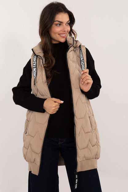 Women's Quilted Vest with Detachable Hood