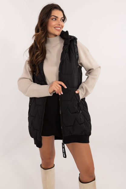 Women's Quilted Vest with Detachable Hood