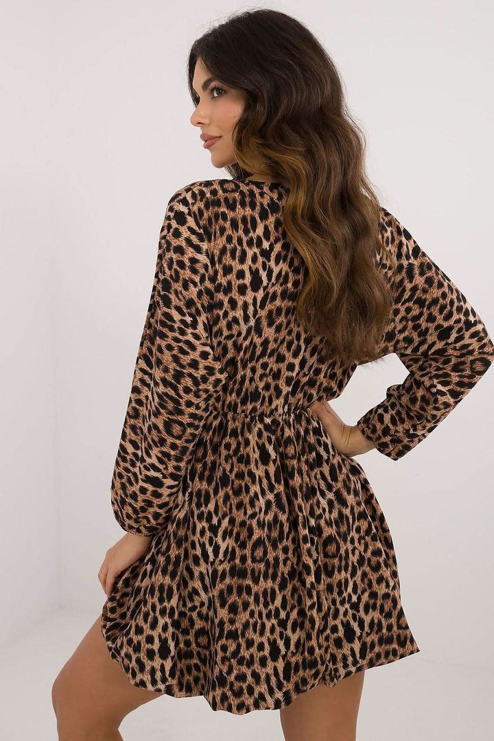 Floral Bombshell Dress with Heart Neckline and Flared Cut - Ludowika 