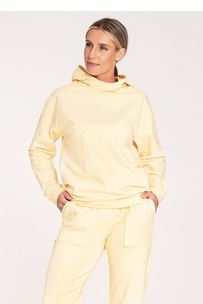 Cotton Hoodie with Loose Collar and Ribbed Cuffs