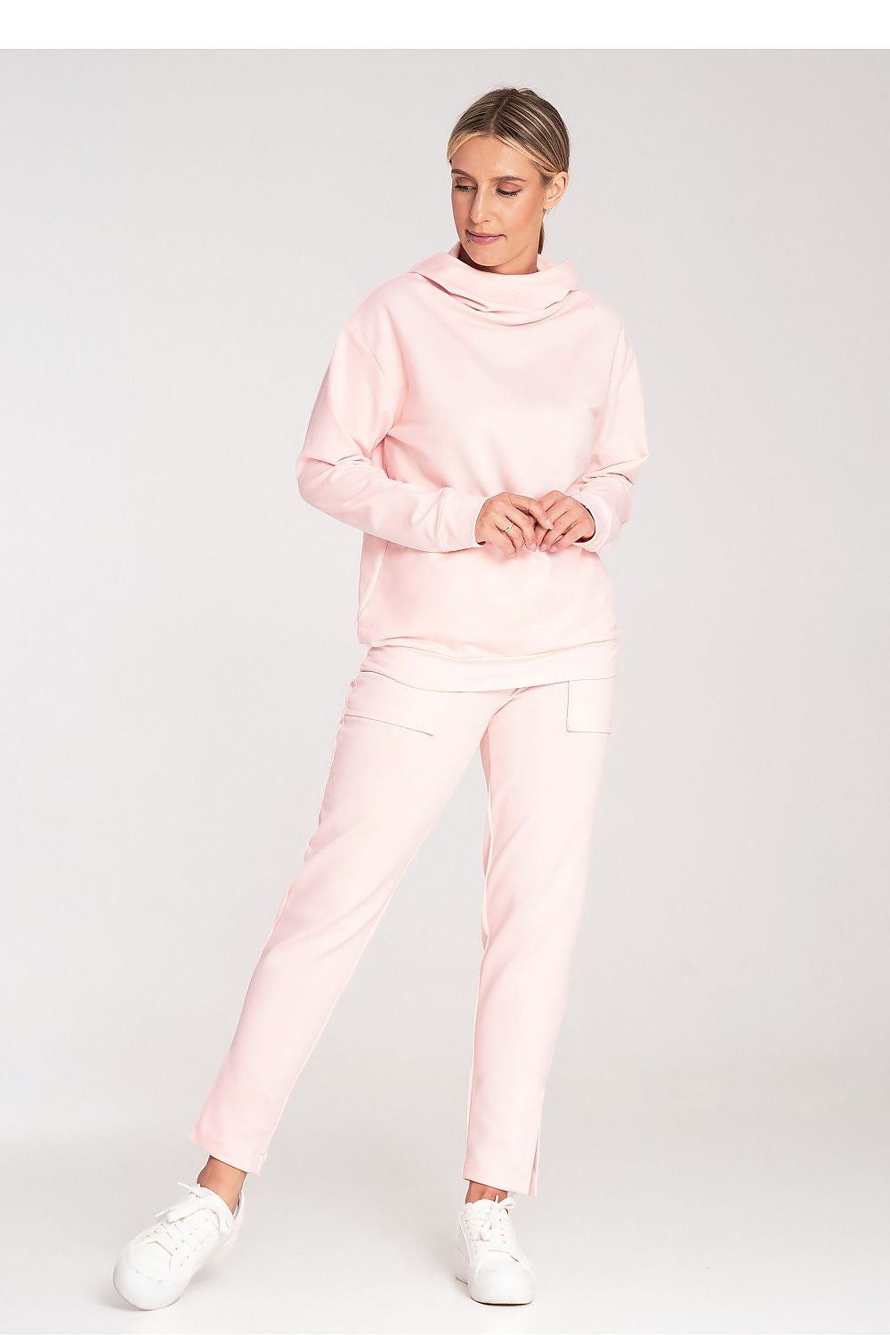 Cotton Hoodie with Loose Collar and Ribbed Cuffs