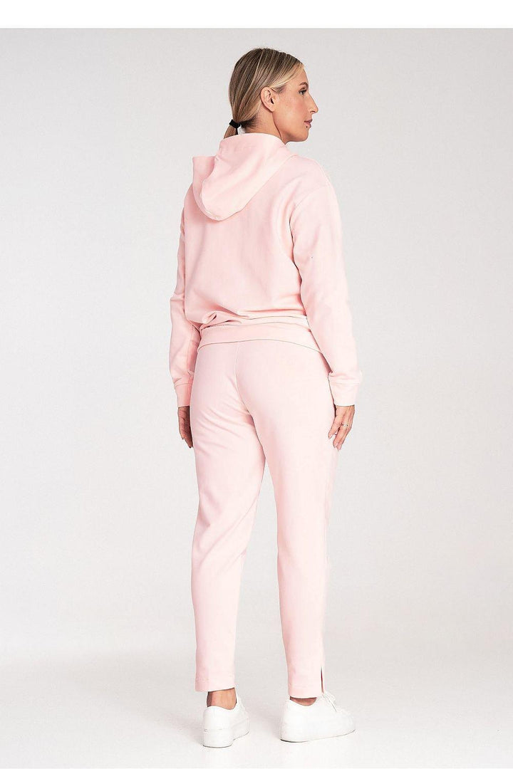 Cotton Hoodie with Loose Collar and Ribbed Cuffs - Ludowika 
