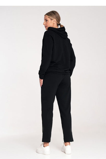 Cotton Hoodie with Loose Collar and Ribbed Cuffs