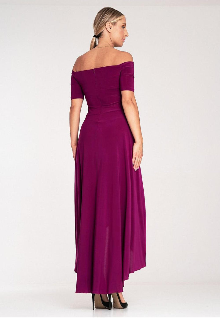 Asymmetrical Strapless Dress with Flared Bottom - Ludowika 