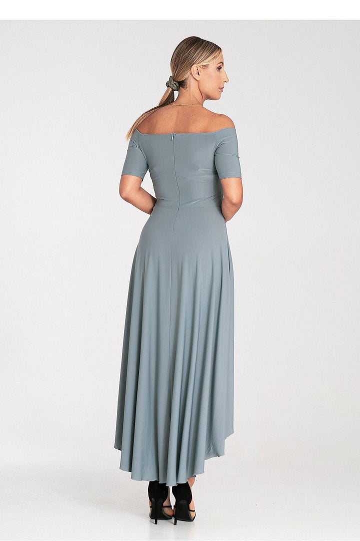 Asymmetrical Strapless Dress with Flared Bottom - Ludowika 