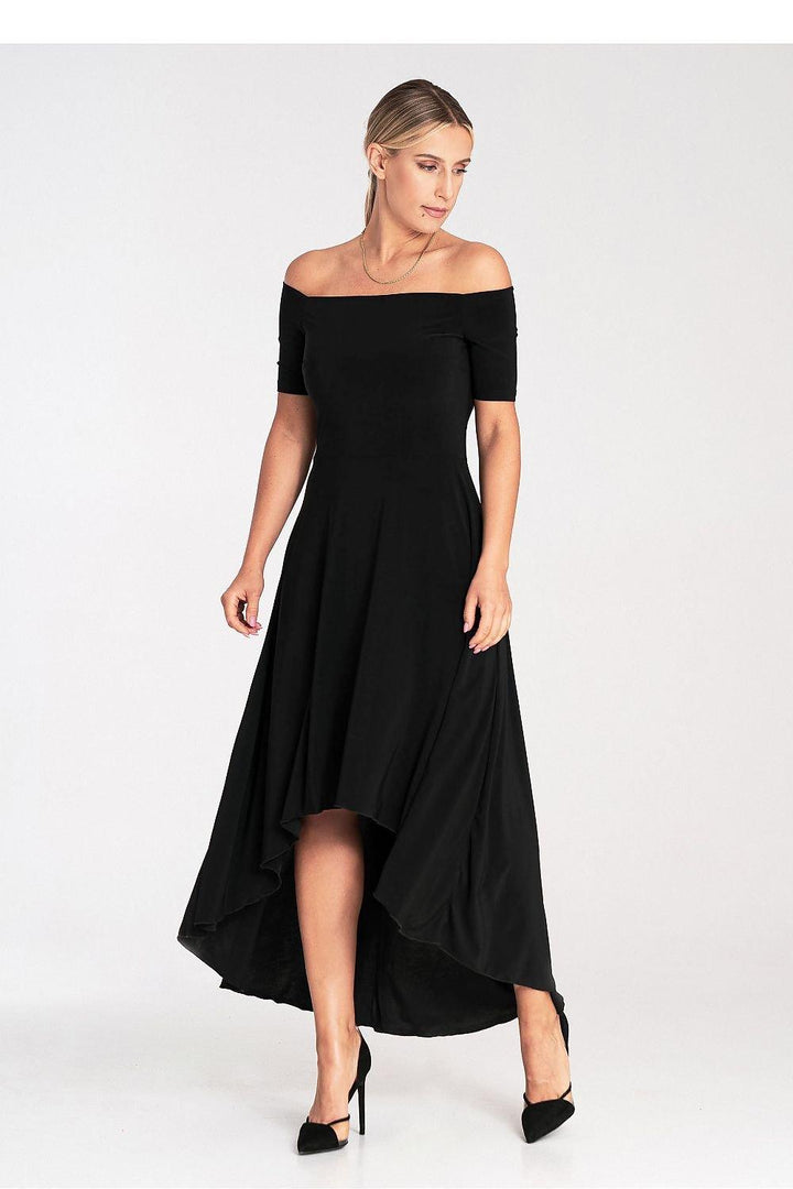 Asymmetrical Strapless Dress with Flared Bottom - Ludowika 