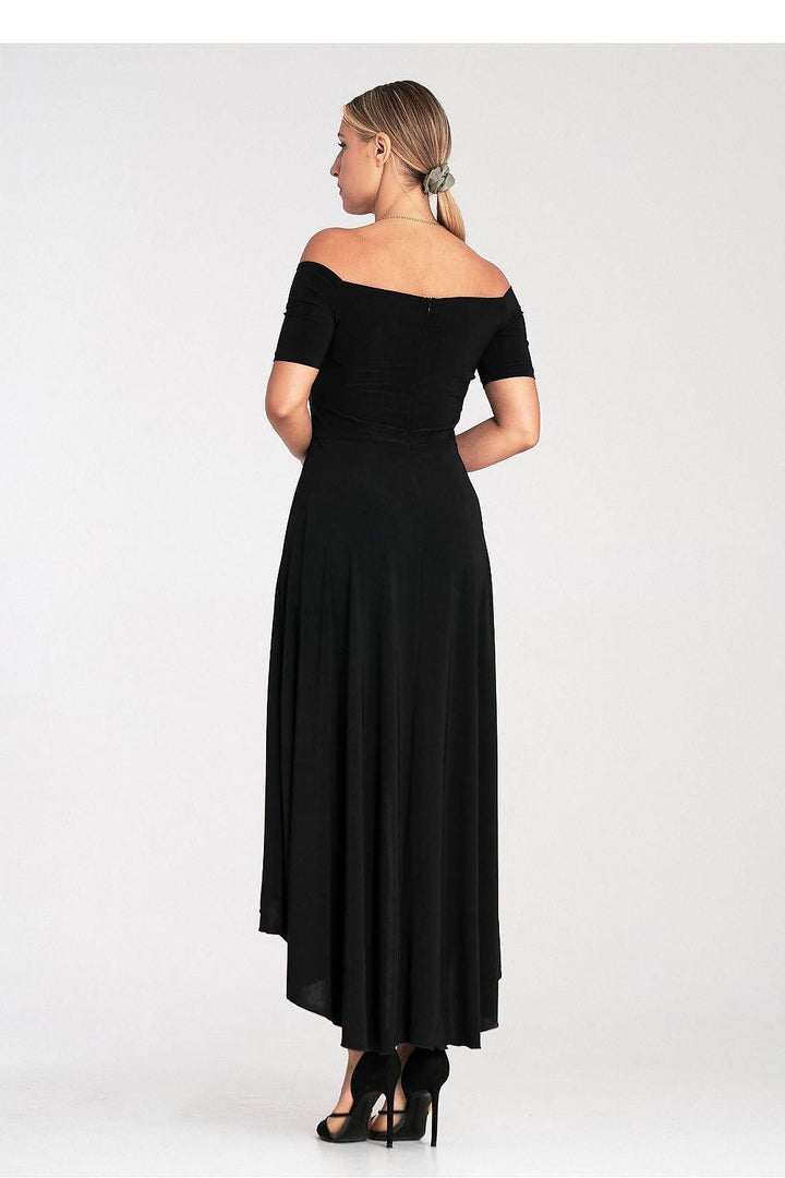Asymmetrical Strapless Dress with Flared Bottom - Ludowika 