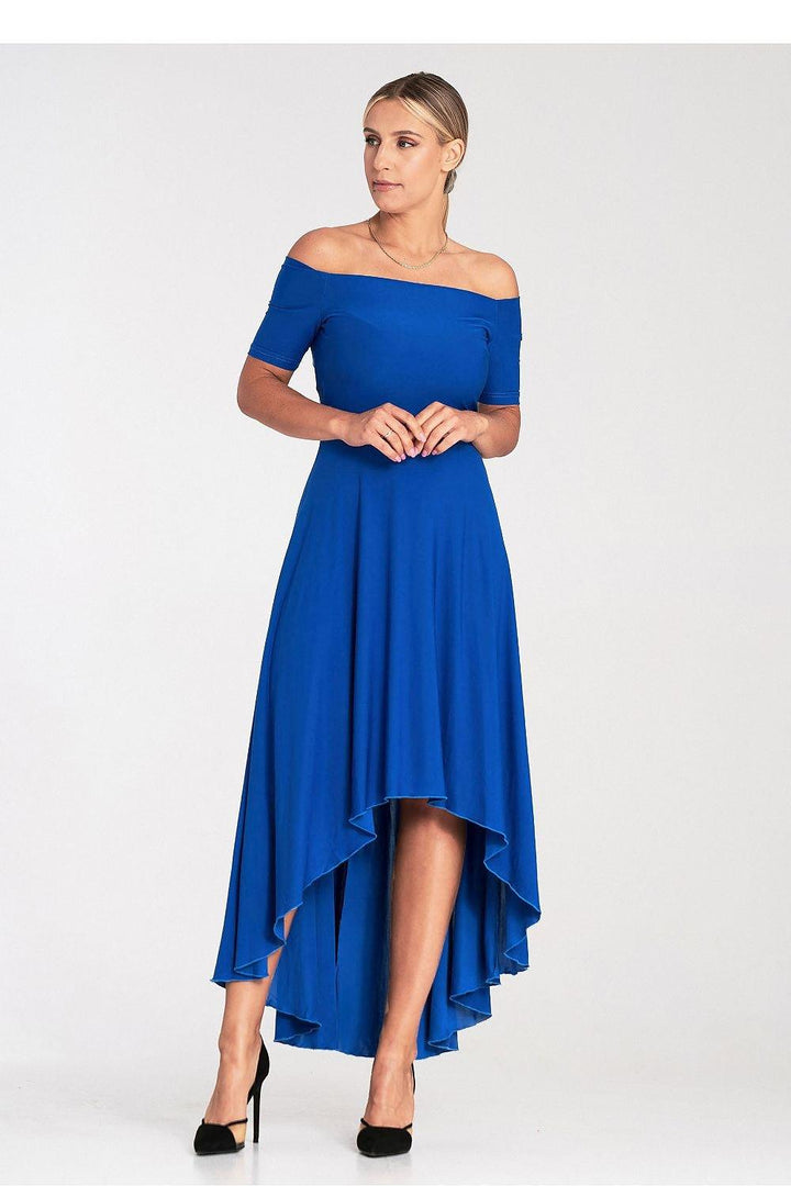 Asymmetrical Strapless Dress with Flared Bottom - Ludowika 