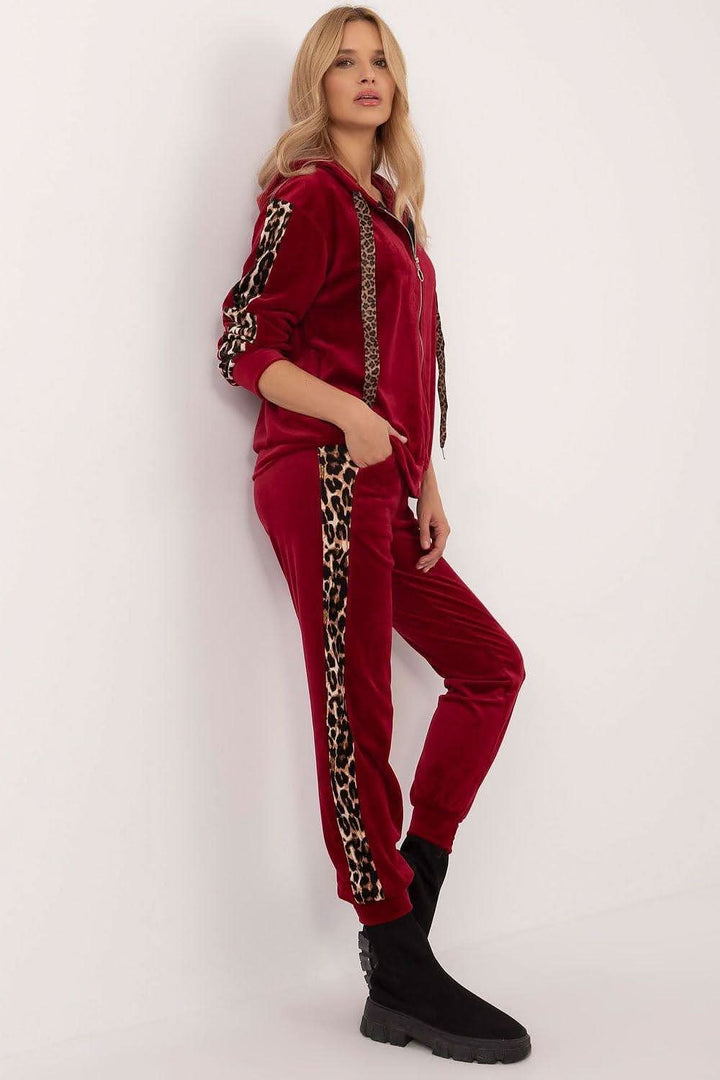 Leopard-Stripe Velour Blouse & Pants Set - Ludowika 