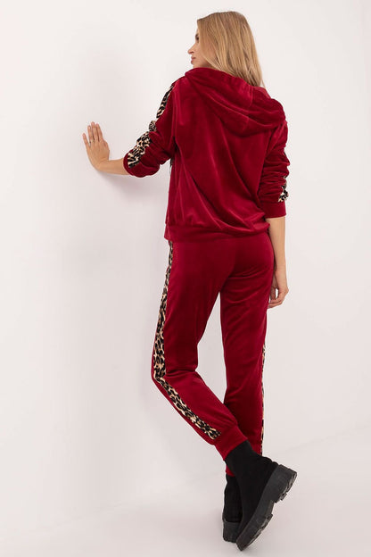 Leopard-Stripe Velour Blouse & Pants Set