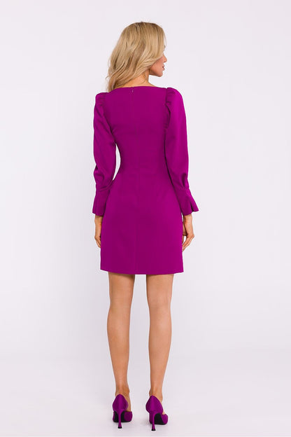 Charming Mini Dress with Square Neckline and Shoulder Puff Sleeves