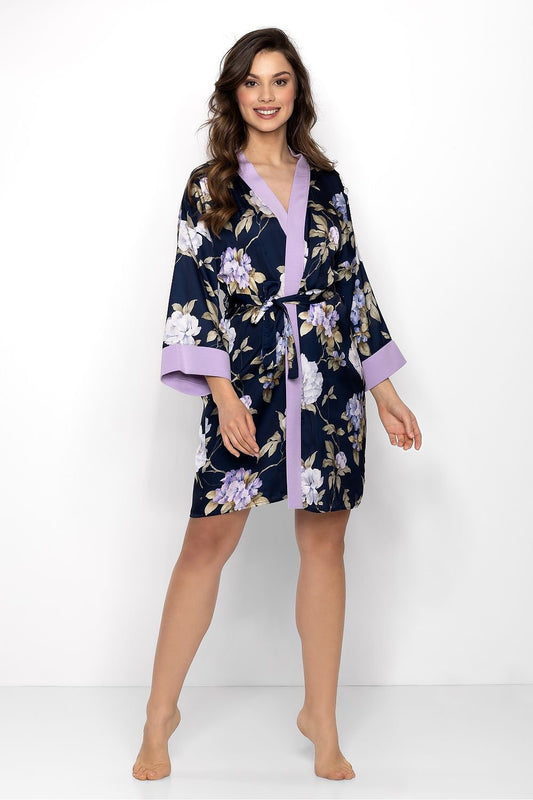 Elegance Floral Satin Bathrobe