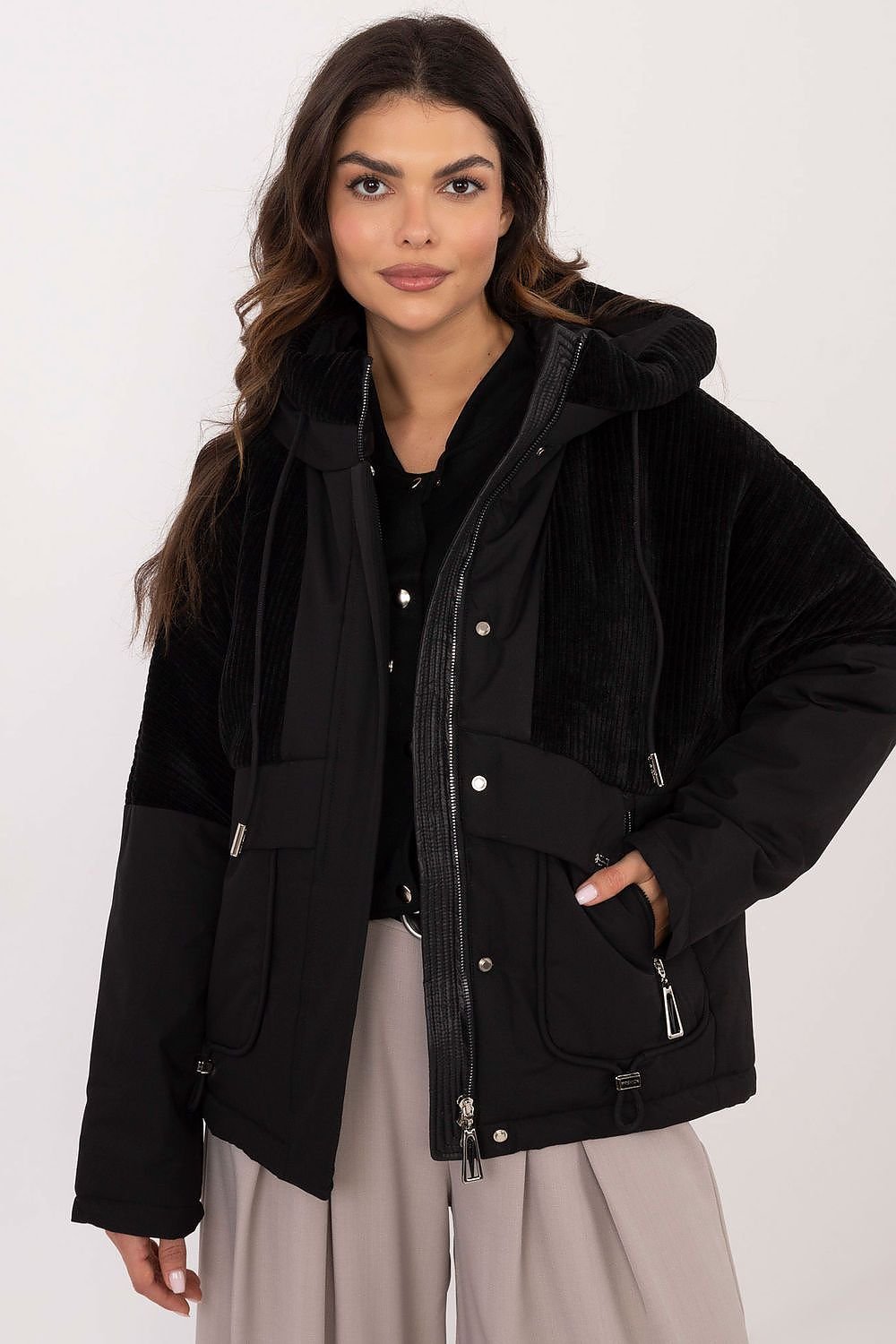 Women's Transitional Quilted Jacket with Hood and Zippered Pockets