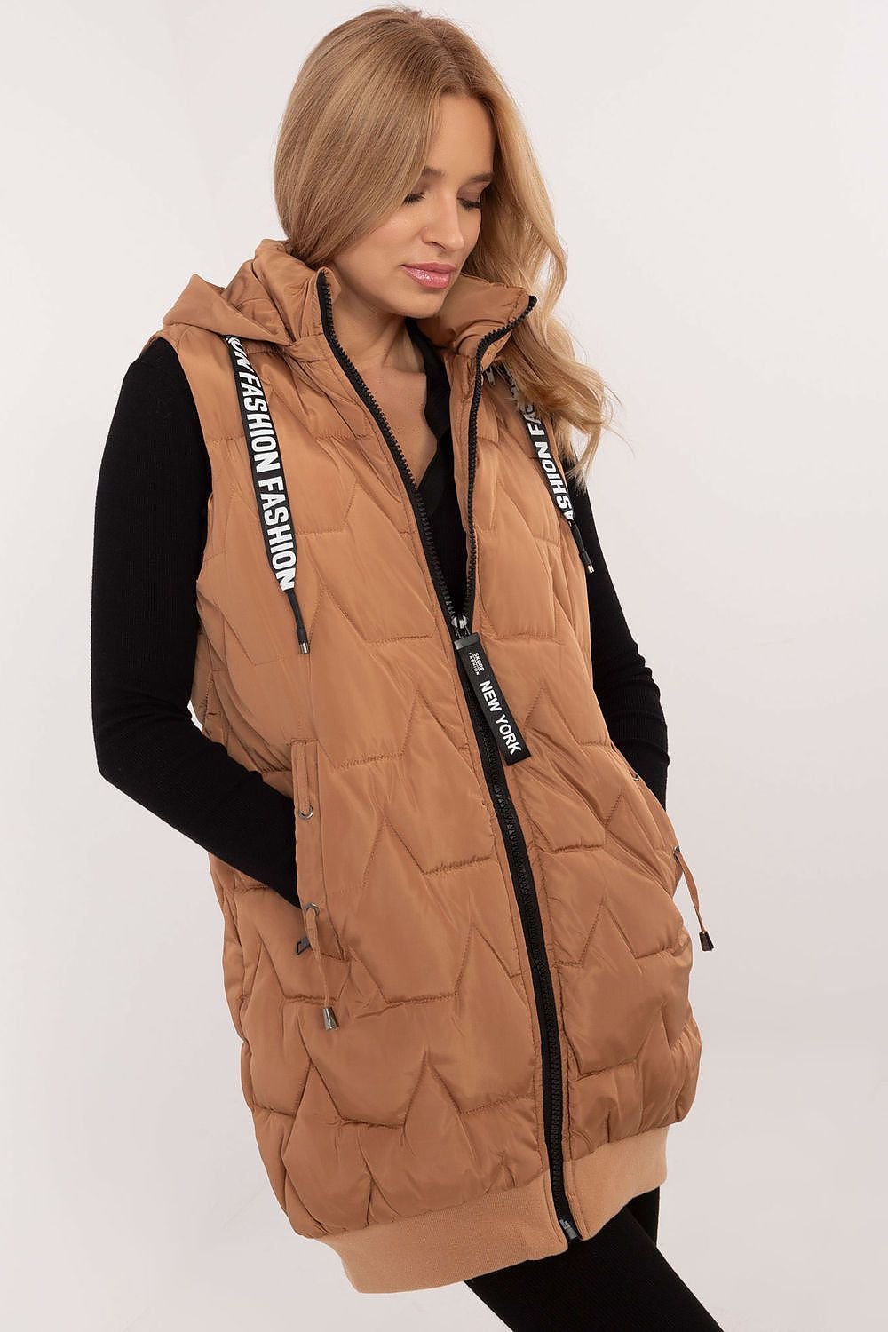 Women's Quilted Vest with Detachable Hood