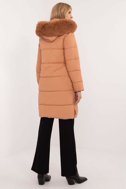 Quilted Winter Jacket with Extended Cut and Detachable Hood