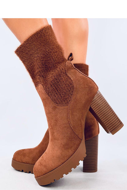 Women's Ankle Boots with Heel, Platform, and Elastic Cuff