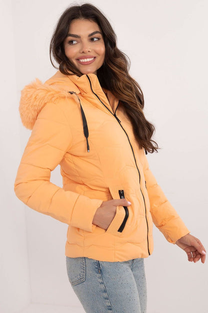 Quilted Jacket with Detachable Hood and Side Zip Pockets