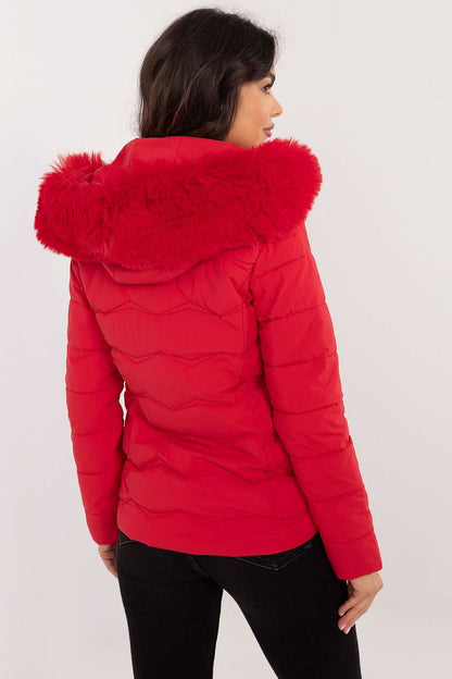 Quilted Jacket with Detachable Hood and Side Zip Pockets