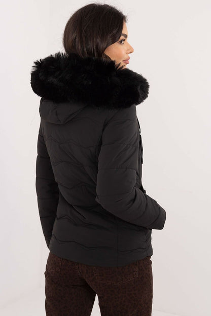 Quilted Jacket with Detachable Hood and Side Zip Pockets