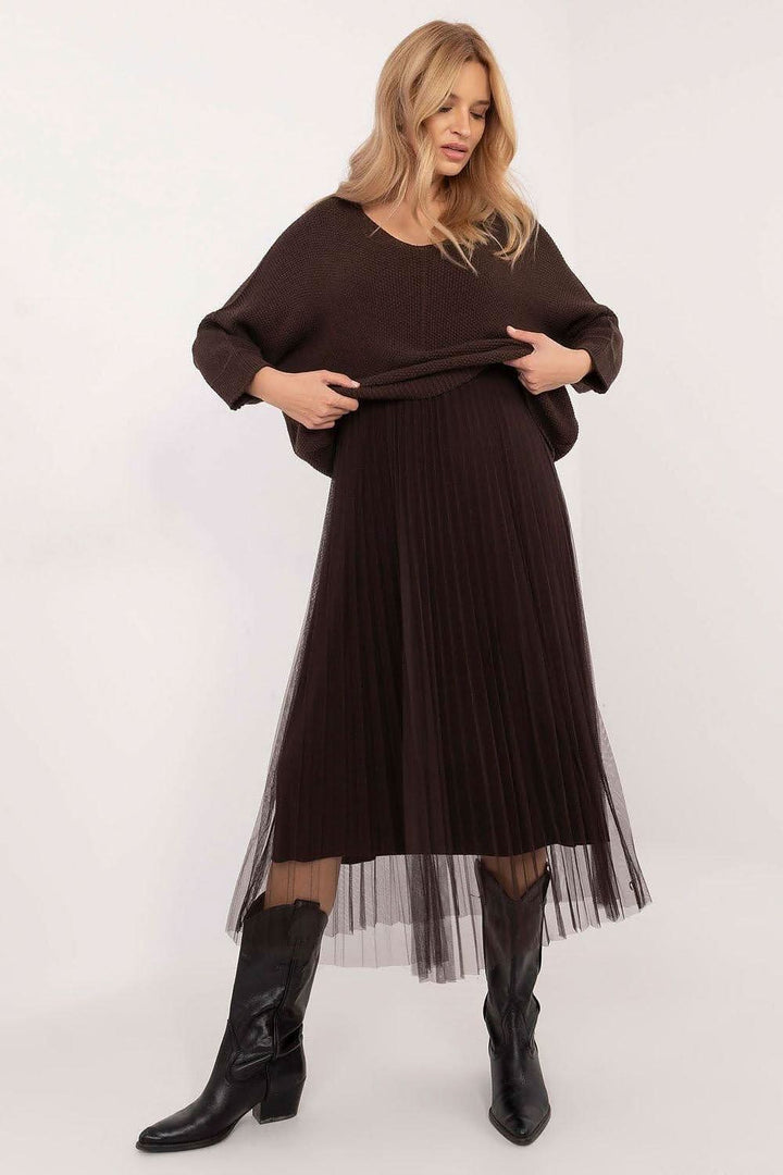 Elegant Sweater & Midi Dress Set - Ludowika 