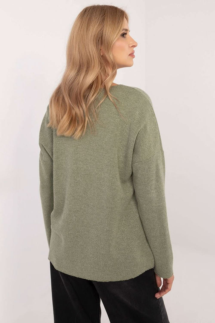 Elegant Women's Sweater with Shimmering Thread - Ludowika 