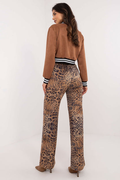 Animal Print High-Waist Trousers