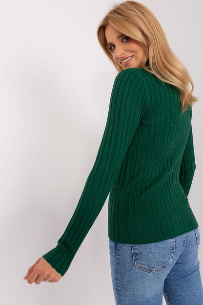 Soft Viscose Turtleneck Sweater with Ribbed Fabric