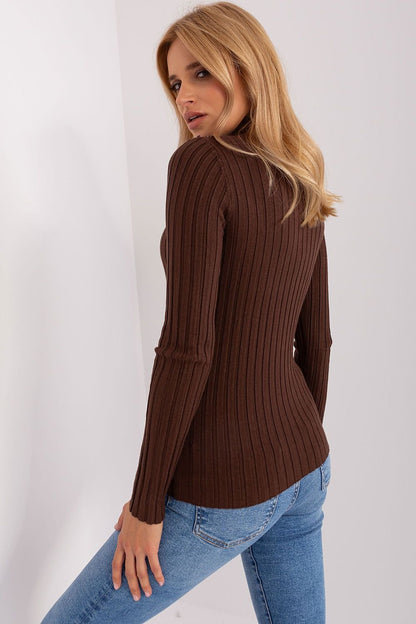 Soft Viscose Turtleneck Sweater with Ribbed Fabric