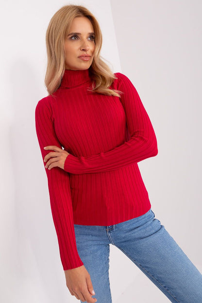 Soft Viscose Turtleneck Sweater with Ribbed Fabric