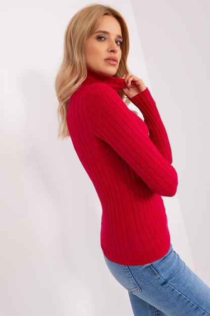 Soft Viscose Turtleneck Sweater with Ribbed Fabric