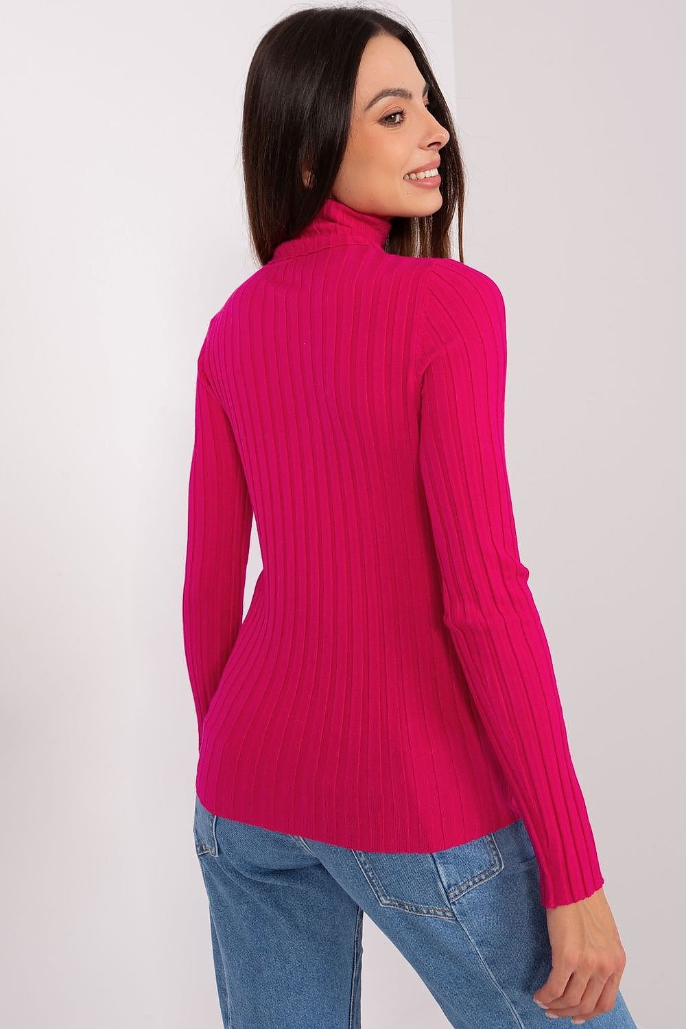 Soft Viscose Turtleneck Sweater with Ribbed Fabric